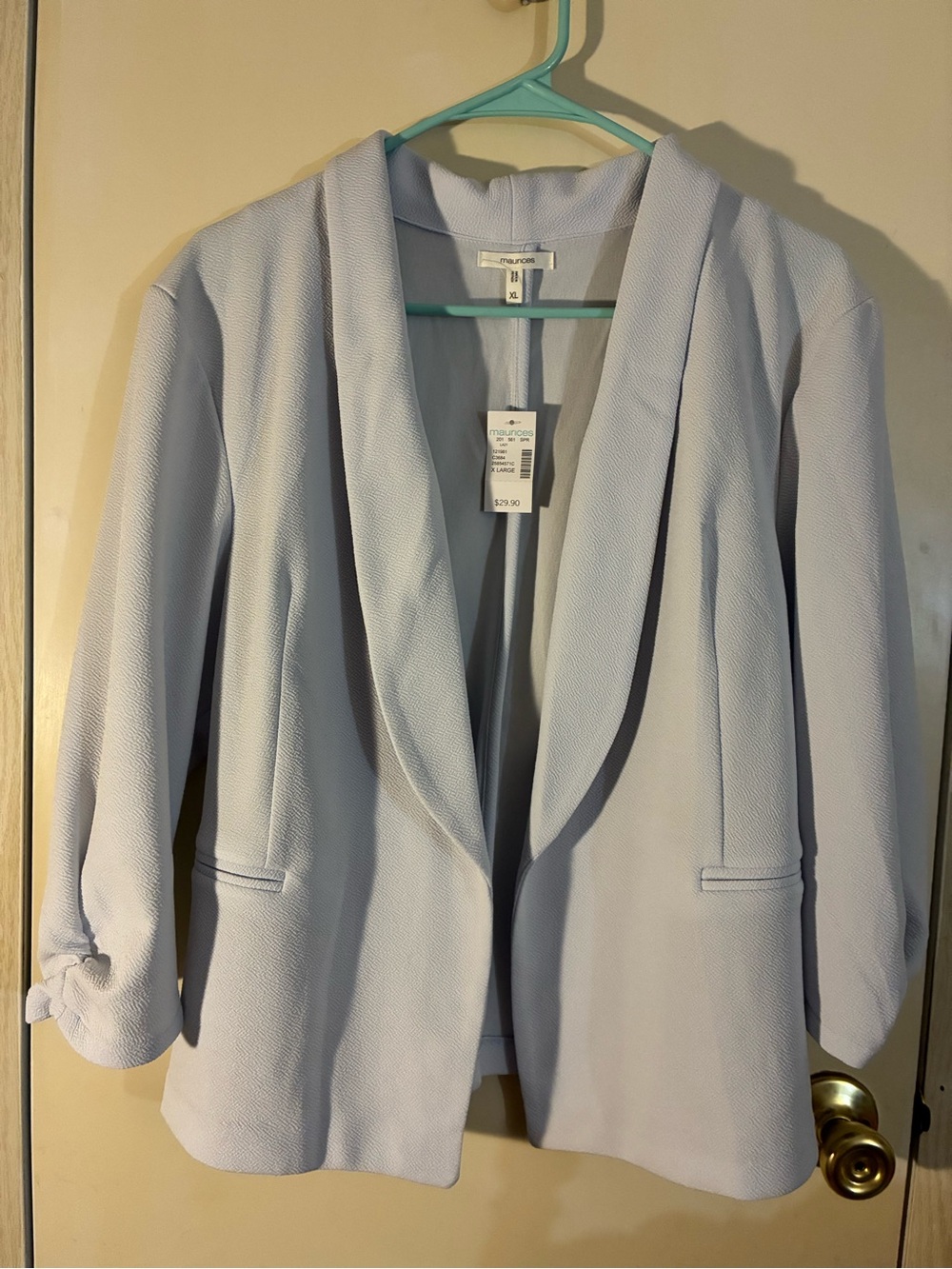 Maurices Light Blue Open-Front Blazer